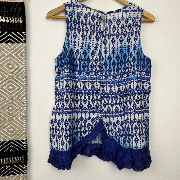 Anthropologie blue printed boho tank - Picture 3 of 7